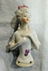 Antique   Porcelain Half Doll Victorian Lady Germany 1550 White Blouse      2863