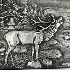 Stag Deer Plaque Cast Metal Beltrando Cabin Wall Hanging 18    X 9 3 8    Vintage