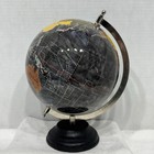 10  Executive Desk Globe     Black   Gold World Map With Solid Wood Base