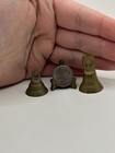 Vintage Brass Etched Miniature Bell Bells Of Sarna Shadowbox Trinkets Pair