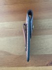 4 4 In  Brown Leather Pocket Knife Sheath With Belt Holder Hand Made Spain