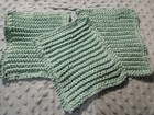 Lot 3 6 x 8  Hand Crocheted 100  Cotton Turquoise Dish Cloths Homemade Kitchen 