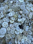 1lb Scoop White Buttons Mix Mother Of Pearl Shell Craft Sewing Cottagecore