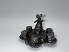 Rare  Vintage Pewter 6-thimble Holder   Anamorphic Miss Mouse   Metzke 