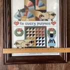 A Country Religous Sampler Cross Stitched Framed Sheep Lambs There Is A Season