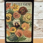 Vintage Little Gem Flower Seeds Metal Tin Match Wall Holder W D Burt Dalton  Ny