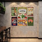 7 Pack Retro Bar Signs     Metal Wall Decor For Home Bar   Pub Room Sign 8  12 In