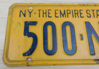 Vintage 1955 Ny New York Empire State License Plate Tag  500-ne