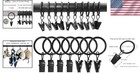 100 Pack  Black Metal Curtain Rings With Clips - 1  Inner Diameter