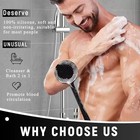 Silicone Back Scrubber For Shower  17  Long Handle  Double-sided  Black