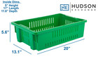 20 X 13 X 5 6   4 5 Gal  4 Pack  Agricultural Nest And Stack Vented Crate  Green