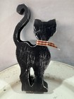 Handcrafted Primitive Decor Wood Cats Halloween Black Shelf Sitters One Cat
