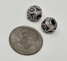 25 Pcs Vtg Antique Silver Plated 8mm Round Textured Spacer Beads Crafts Jewelry