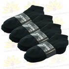 Black Ankle Quarter Crew Men Cushioned Sport Socks Cotton Low Cut Size 9-13