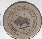 Ray s Controls   Supply Co   1 Off  Trade Token  Buffalo Wooden Nickel