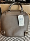 Coach Mini Hadley Backpack Dark Stone Pebble Leather Gold Turnlock Nwt