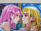 Original A4 Anime Artwork Women Handmade Painting Lgbt Fantasy Art Girl Drawing