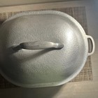 Vintage Century Silver Seal Hammered Aluminum Oval Roaster With Lid
