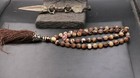 Magic Power Tibetan Old Agate 54 Prayer Lama Necklace Strand Dzi Bead Amulet    