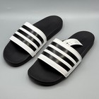 Adidas Slides Men s 8 Black White Comfort Women s 9 Adilette Gz5893 3-stripes