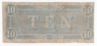 1864  10 Confederate States Note T-68 Richmond Csa Civil War Currency