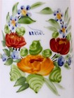 Antique Bohemian Milk Glass Beer Stein Hand Painted Enamel Floral C 1820s