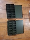Lot 2 Vintage Metal Parts Boxes 12 Compartment Organizer - Od Green - Military  