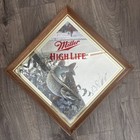 Miller High Life Beer Diamond Wildlife Series Mirror Sign-northern Pike-   tip Up   
