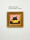 Black Cat Yellow Box original Oil Painting Custom From Your Photo