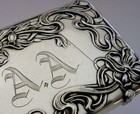 Stunning American Sterling Silver Art Nouveau Card Case C1905 Antique