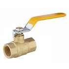 10pcs 1 2 Inch Fnpt Full Port 600wog Brass Ball Valve Fip Threaded yellow Handle