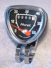 Vintage Schwinn Huret Speedometer 0-60 Mph Black   Black Bicycle Speedo Head Nos