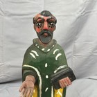 Vintage Hand Carved Painted Wood Father Serra Oaxaca Mexico Folk Art Figure
