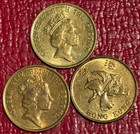 Lot Of 3 Hong Kong 10 Cents Coins-1990 1991 1995-jun838