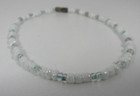 Vintage Anklet Ankle Bracelet White Clear Green Seed Beads Hippie Chick Boho 10 