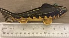 Hand-carved Wooden Vintage Palecek Carved Wood Fish Sculpture Folk Art Decoy 