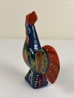 Vintage Swedish Dala Rooster Nils Olsson Hand Carved Painted Wooden Blue Rooster