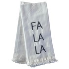 Merry Christmas White Fa La La Christmas Kitchen Towel Set  2 Cotton Dish Towels