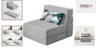 Space-saving Light Gray Folding Sofa Bed With Ergonomic Memory Foam Design