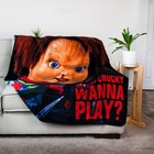 Child s Play Chucky  wanna Play  Fleece Throw Blanket   50 X 60 Inches
