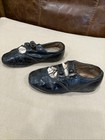 Antique Victorian Black Patent Leather Child   s Mary Jane Shoes W Button Closure