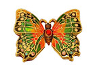 Vtg Work Of Art Metal Enamel Rhinestone Trinket Box   Butterfly   New In Box