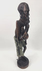 Vintage African Tribal Man Folk-art Statue 19  Carved Wooden Figure