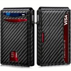 Men s Slim Popup Bifold Carbon Fiber Wallet  Rfid Blocking  Money Clip  Men Gift