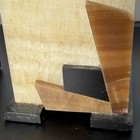 Vintage Geometric Marble Bookends Pair Art Deco Style Stone Book Ends