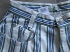 Vintage Skoozi Women s Shorts 7 26x7 Blue Green Stripe Denim Cotton High Waist