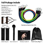 11 Pcs Resistance Band Set Yoga Pilates Abs Exercise Fitness Tube Workout Bands