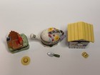 Lot Of 3 Gardening Club Phb Porcelain Hinged Trinket Boxes W Trinkets
