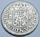 1752 Spanish Silver 1 2 Reales Antique Colonial Cross 1700s Pirate Treasure Coin