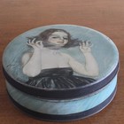 Harrison Fisher Tindeco Blue   Black Art Deco Dancing Girl 7  Metal Tin